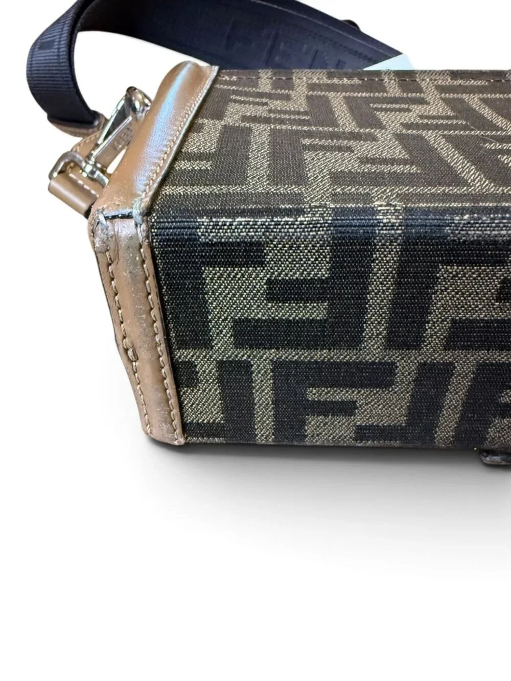 Fendi Zucca Mini Soft Trunk with Adjustable Crossbody Strap and COA